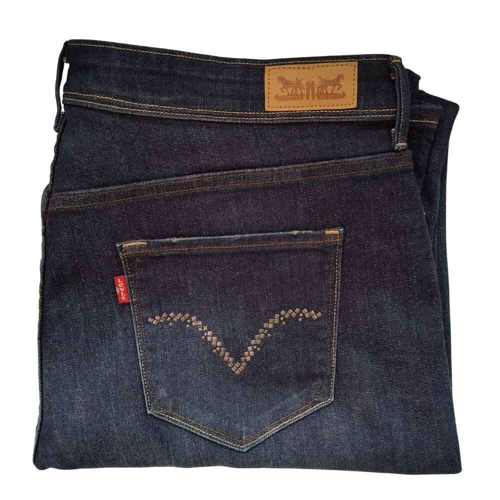 Levi's 512 Jeans Women's 18M Blue Perfectly Shaping Bootcut Stretch Denim 35x32 - Picture 3 of 6
